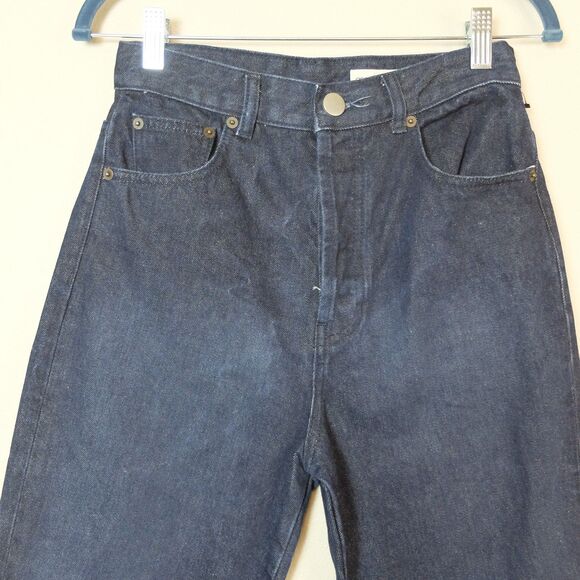 ASOS Denim Blue Fringe Hem Straight Button Fly Jeans Size 26 - Picture 3 of 10